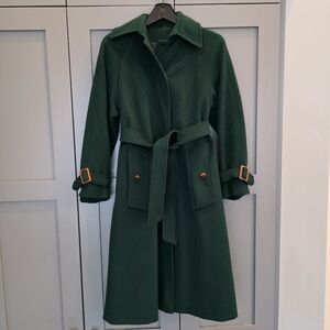 Vintage 60s Emerald Green Classic Overcoat Wool Bonwit Teller